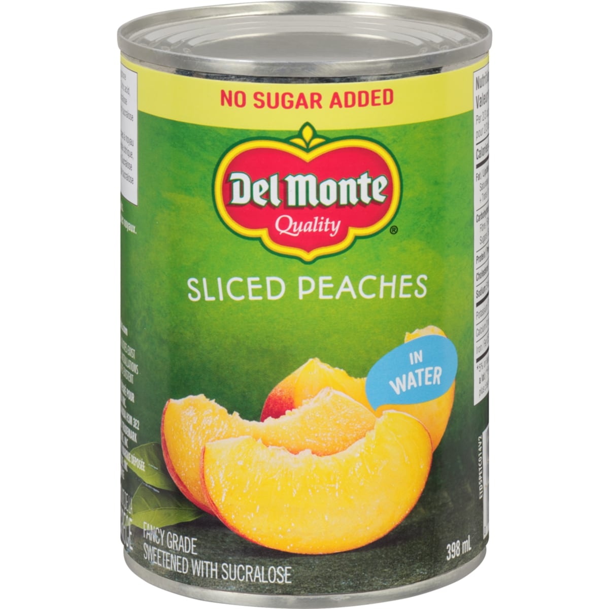 Del Monte Peach Slices in Water, No Sugar Added, 398 mL