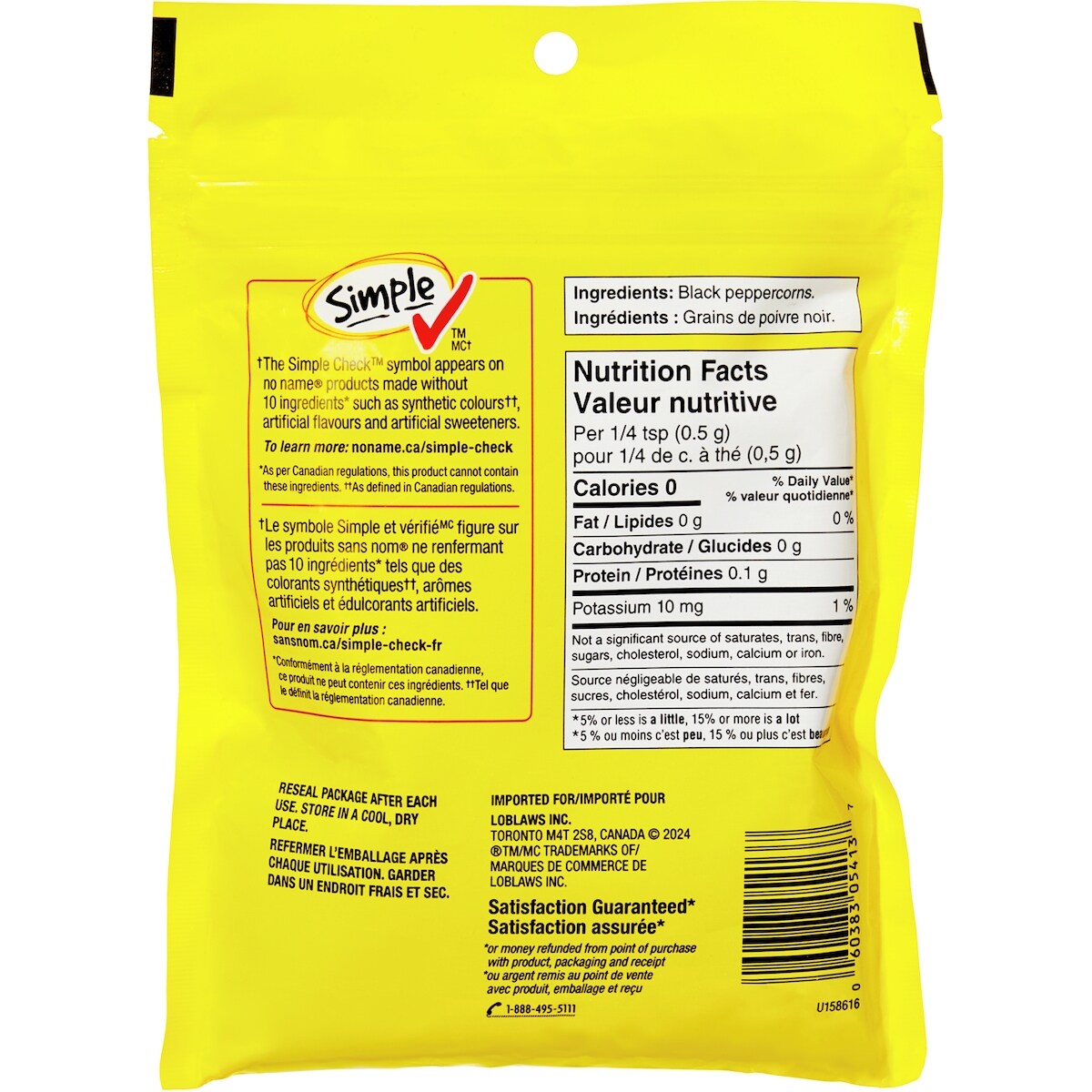 No name Black Peppercorns, 125 g