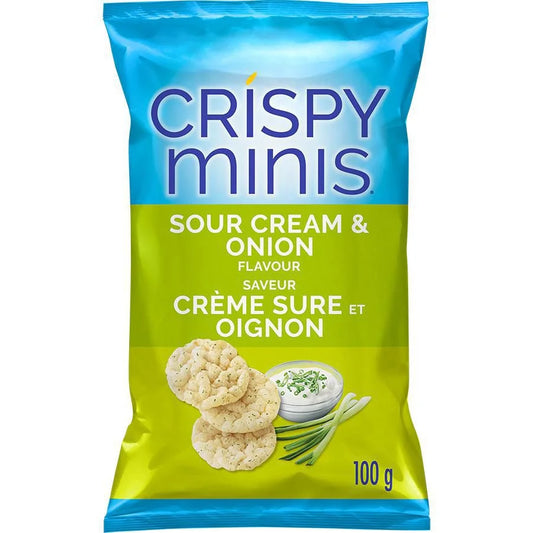 Quaker Crispy Minis Sour Cream & Onion Brown Rice Chips, 100 g