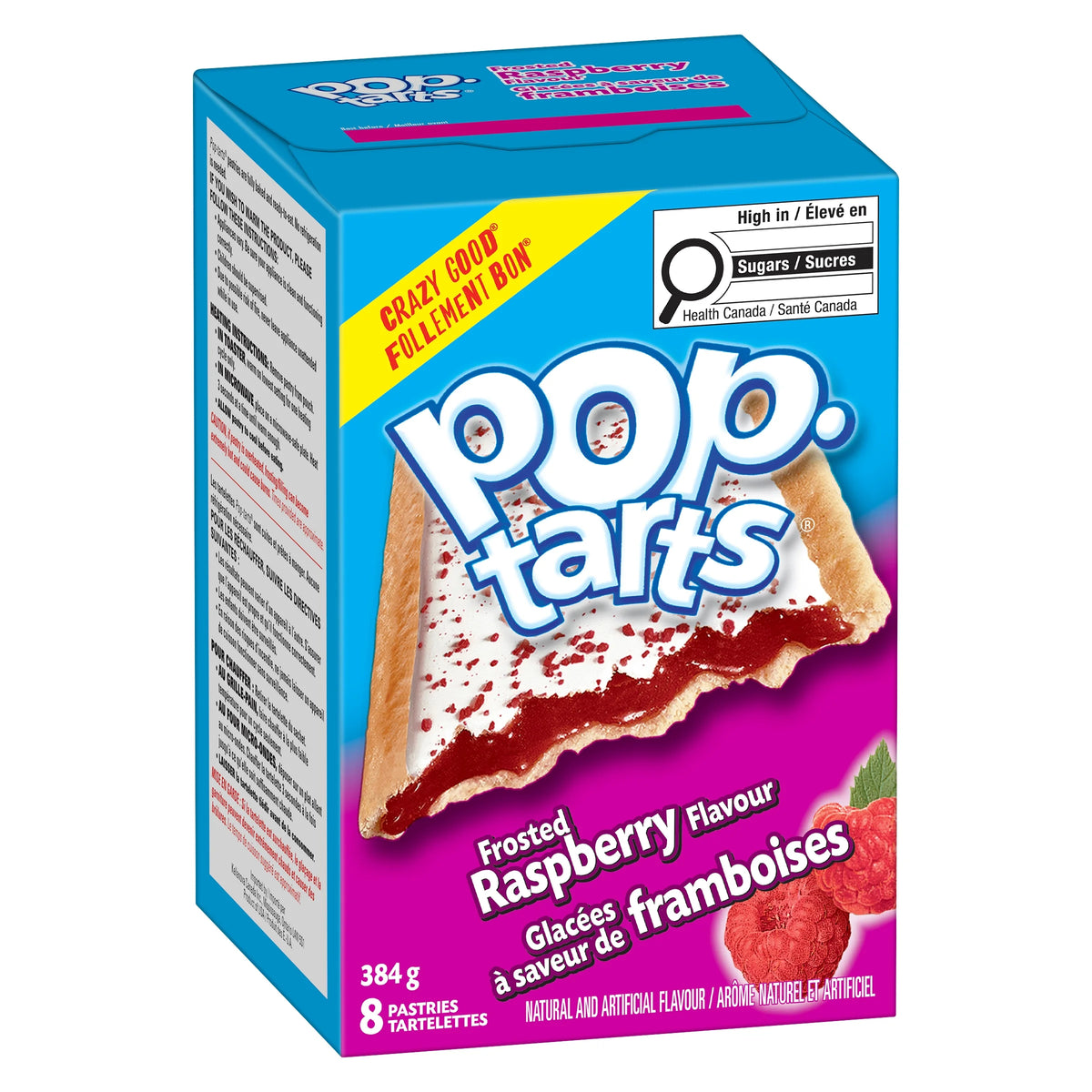 Pop-Tarts Frosted Raspberry Toaster Pastries, 8 Pastries, 384 g