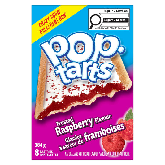 Pop-Tarts Frosted Raspberry Toaster Pastries, 8 Pastries, 384 g