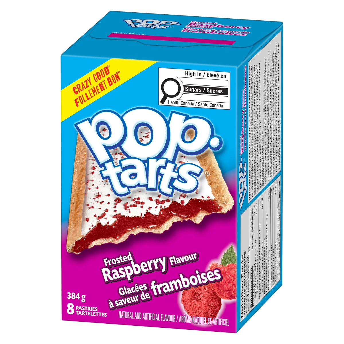 Pop-Tarts Frosted Raspberry Toaster Pastries, 8 Pastries, 384 g