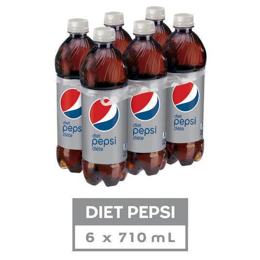 Diet Pepsi Cola Bottles, 6 × 710 mL