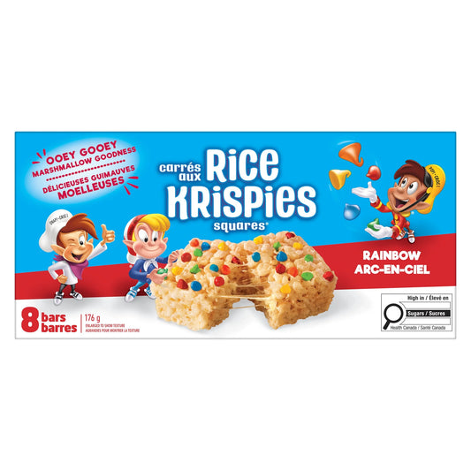 Kellogg's Rice Krispies Squares Rainbow Bars, 8 Bars, 176 g