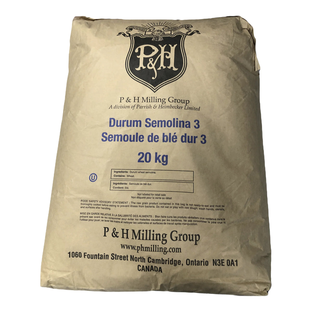 P&H Milling Durum Semolina, 20 kg