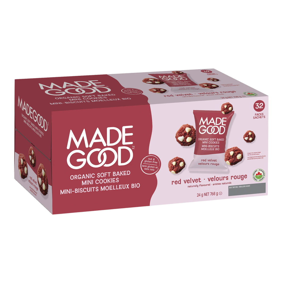 MadeGood Red Velvet Cookies, 32 × 24 g