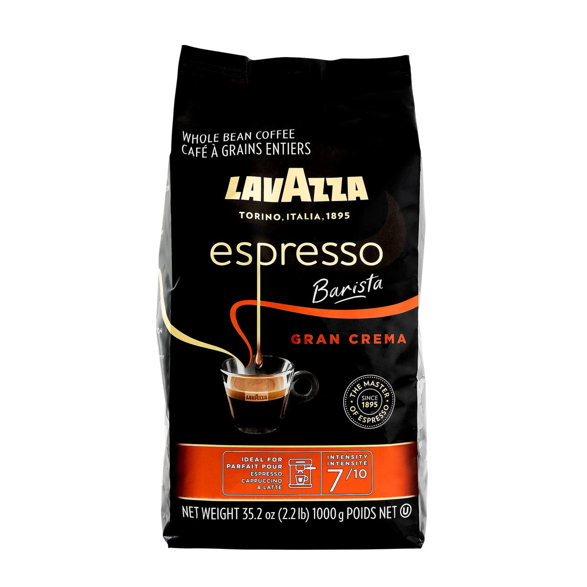 Lavazza Gran Crema Espresso Barista Whole Bean Coffee, 1 kg