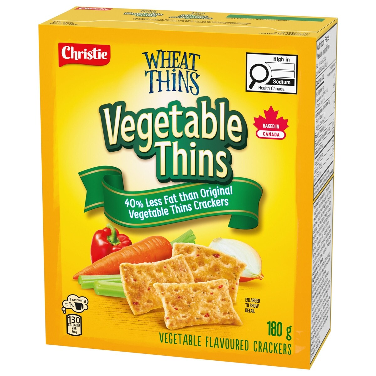 Christie Wheat Thins Vegetable Thins 40% Less Fat Crackers, 180 g
