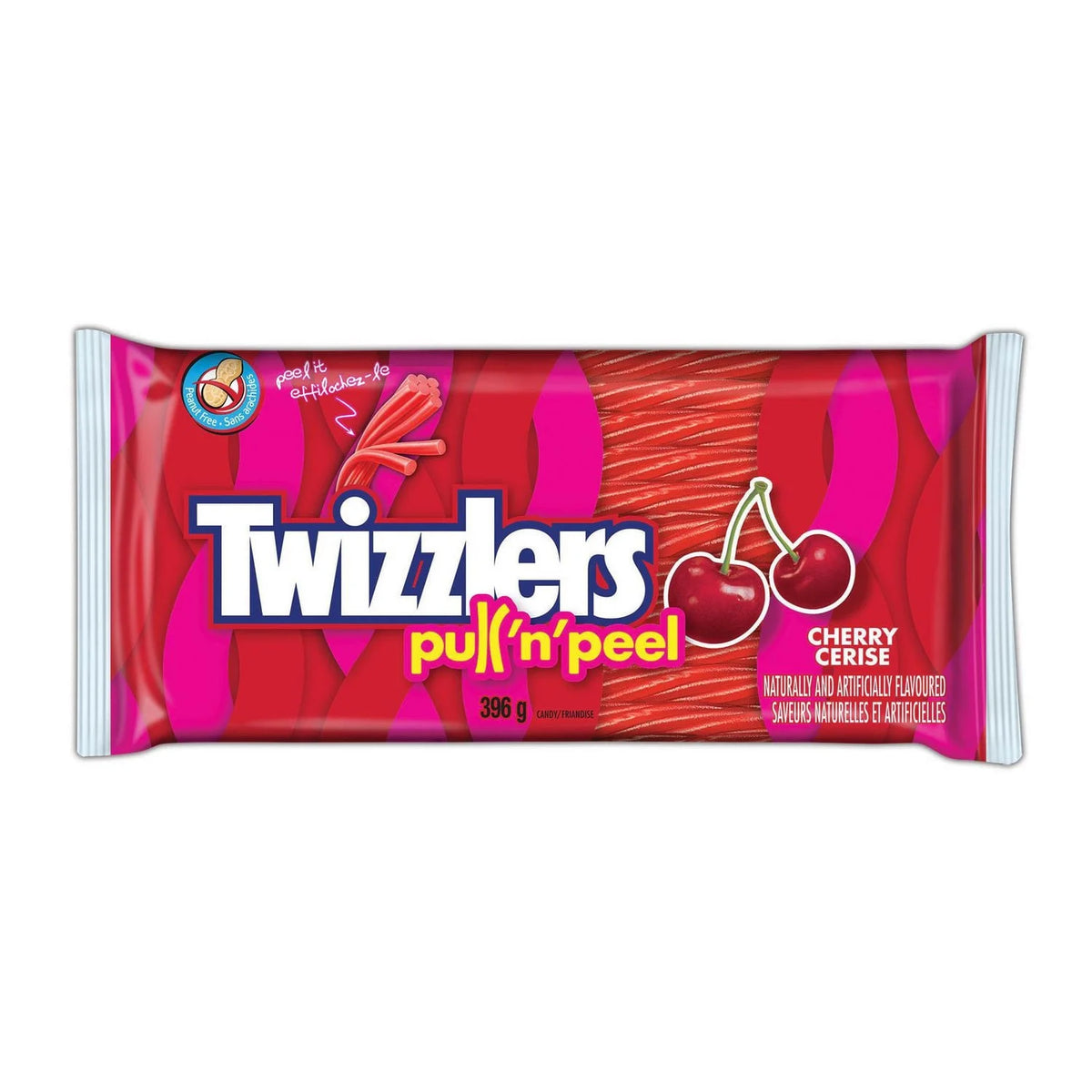 Twizzlers Pull 'N' Peel Cherry Candy, 396 g