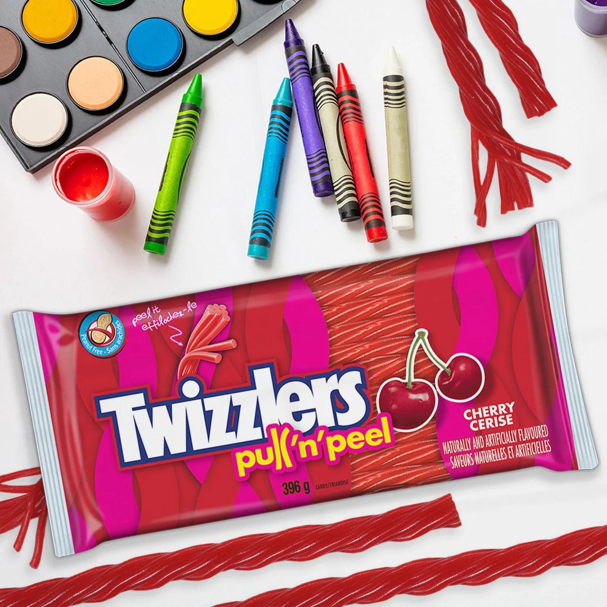 Twizzlers Pull 'N' Peel Cherry Candy, 396 g