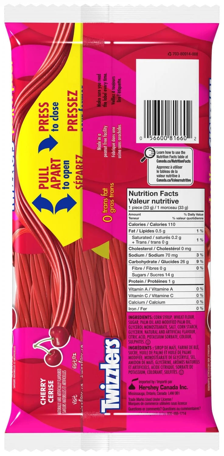 Twizzlers Pull 'N' Peel Cherry Candy, 396 g