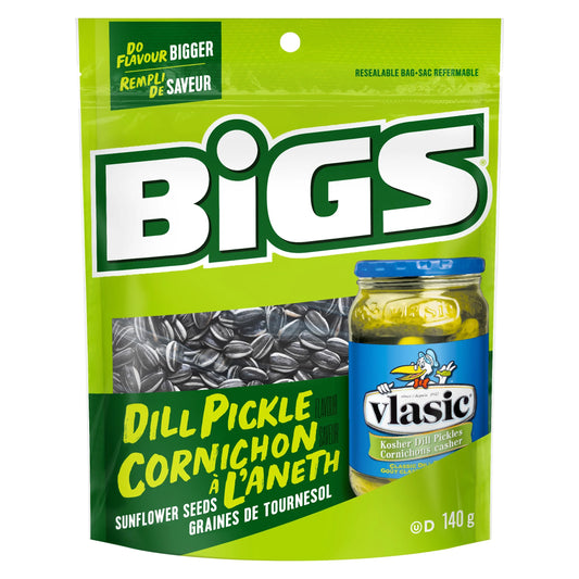 BIGS Vlasic Dill Pickle Flavour Sunflower Seeds, 140 g
