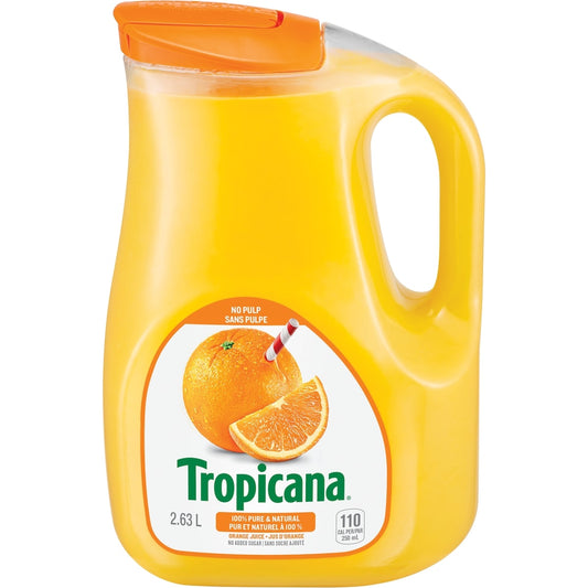 Tropicana Pure Premium Orange Juice, Pulp Free, 2.63 L