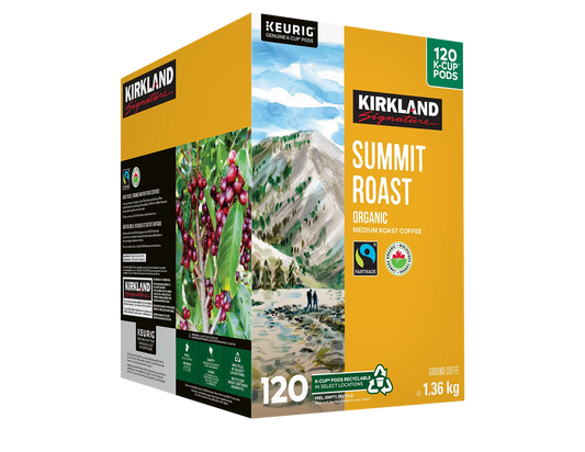 Kirkland Signature Organic Summit Fair Trade Coffee K-Cup Pods, 120 count