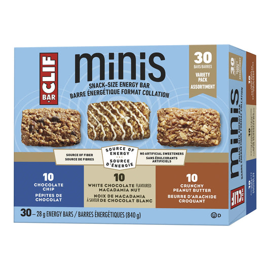 CLIF Minis Variety Pack Energy Bars, 30 × 28 g