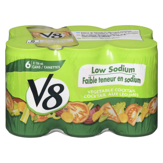 V8 Low Sodium Vegetable Cocktail, 6 × 156 mL