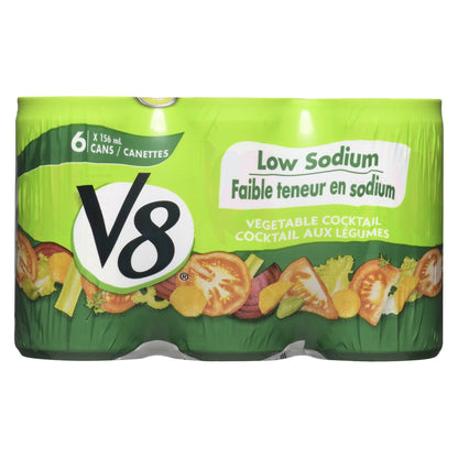 V8 Low Sodium Vegetable Cocktail, 6 × 156 mL