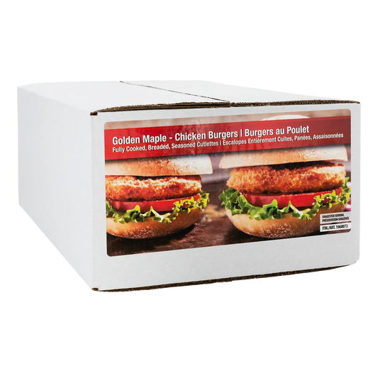 Golden Maple Frozen Chicken Burgers, 2 × 2 kg