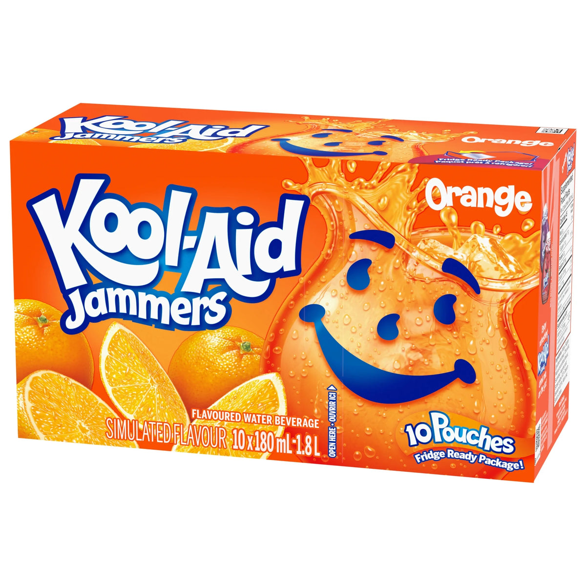 Kool-Aid Jammers Orange Drink Pouches, 10 × 180 mL
