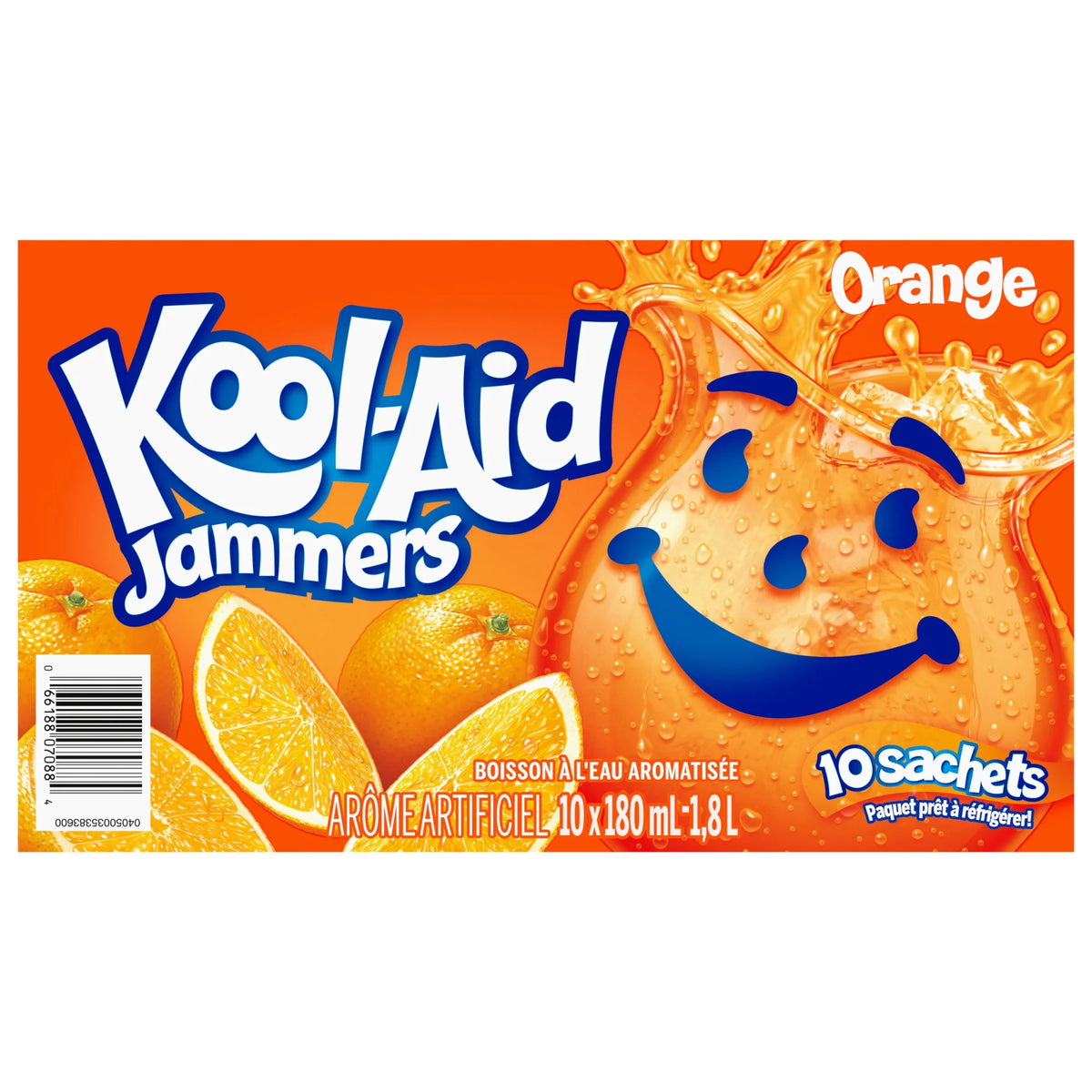 Kool-Aid Jammers Orange Drink Pouches, 10 × 180 mL