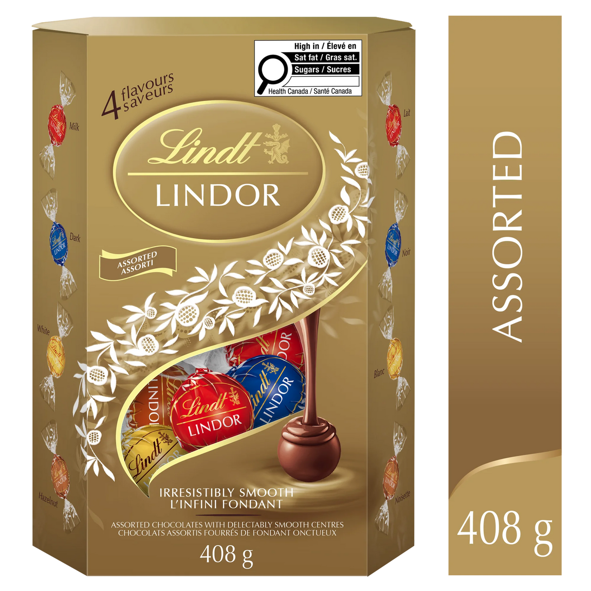 Lindt LINDOR Assorted Chocolate Truffles Cornet Box, 408 g