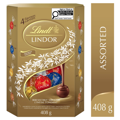 Lindt LINDOR Assorted Chocolate Truffles Cornet Box, 408 g