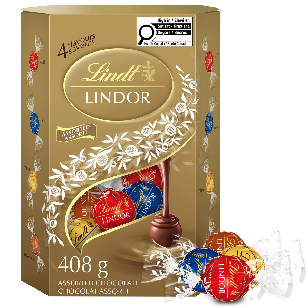 Lindt LINDOR Assorted Chocolate Truffles Cornet Box, 408 g