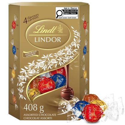Lindt LINDOR Assorted Chocolate Truffles Cornet Box, 408 g
