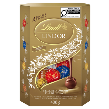 Lindt LINDOR Assorted Chocolate Truffles Cornet Box, 408 g