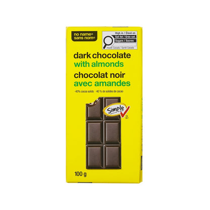 No Name Dark Chocolate with Almonds Bar, 100 g