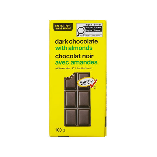 No Name Dark Chocolate with Almonds Bar, 100 g