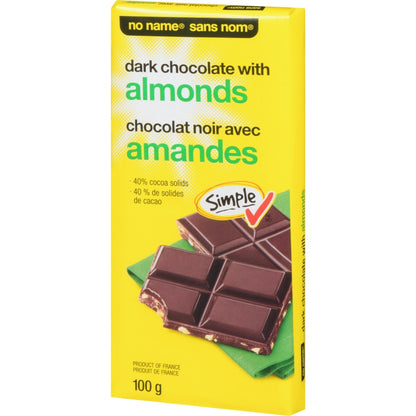 No Name Dark Chocolate with Almonds Bar, 100 g