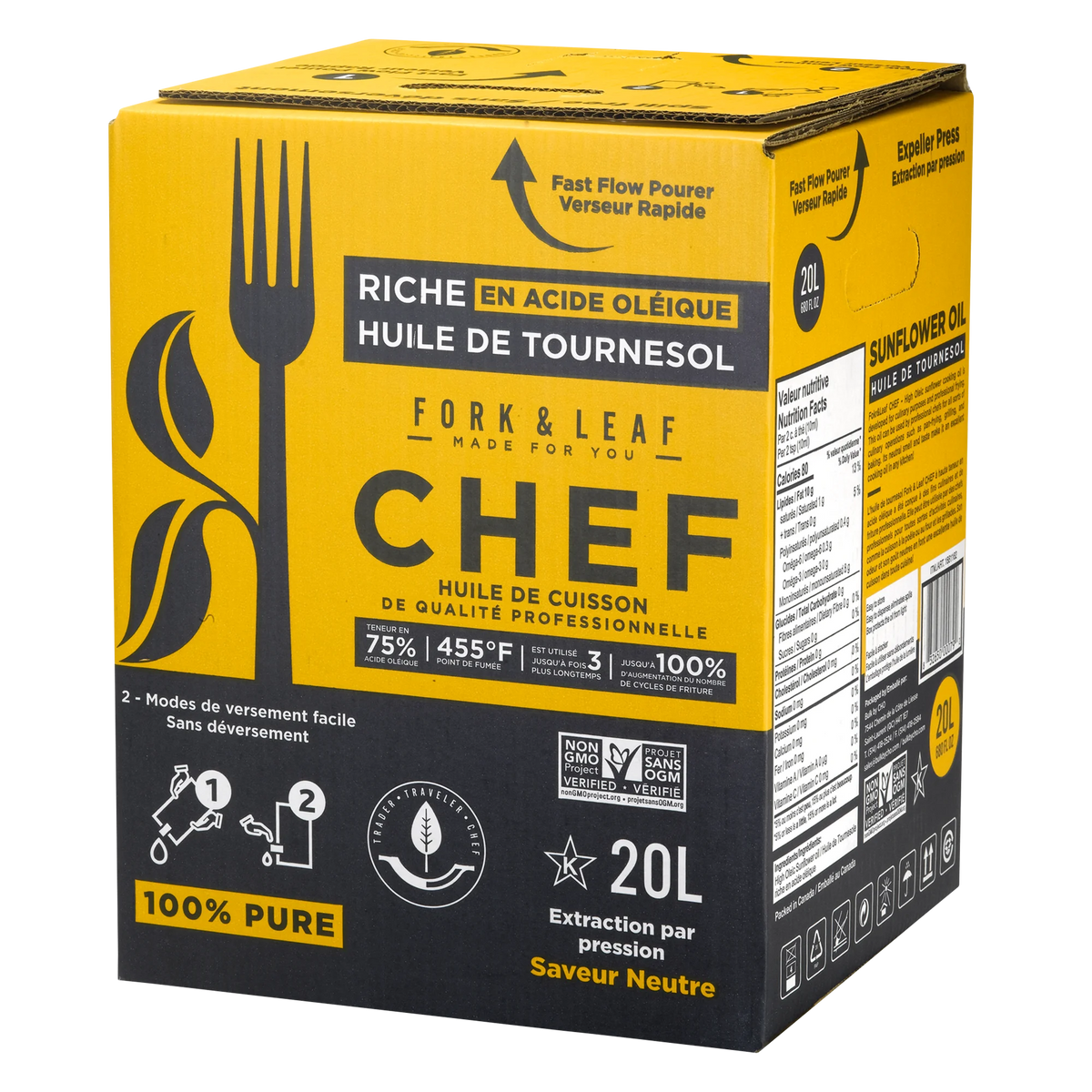 Fork & Leaf High Oleic Sunflower Oil, 20 L