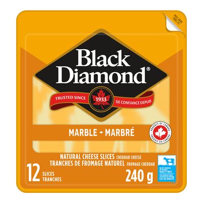 Black Diamond Marble Cheddar Cheese Slices, 240 g