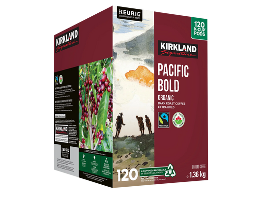 Kirkland Signature Organic Pacific Bold Fair Trade Coffee K-Cup Pods, 120 count