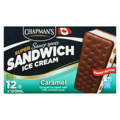 Chapman's Caramel Saucy Spots Ice Cream Sandwiches, 12 × 120 mL