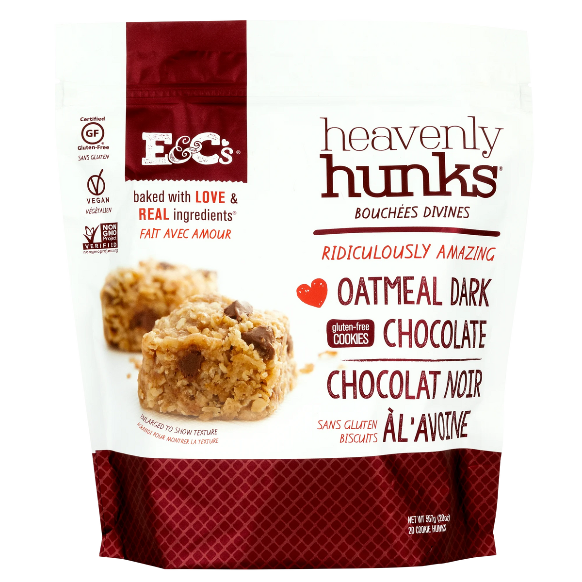 Heavenly Hunks Oatmeal Dark Chocolate Cookies, 567 g