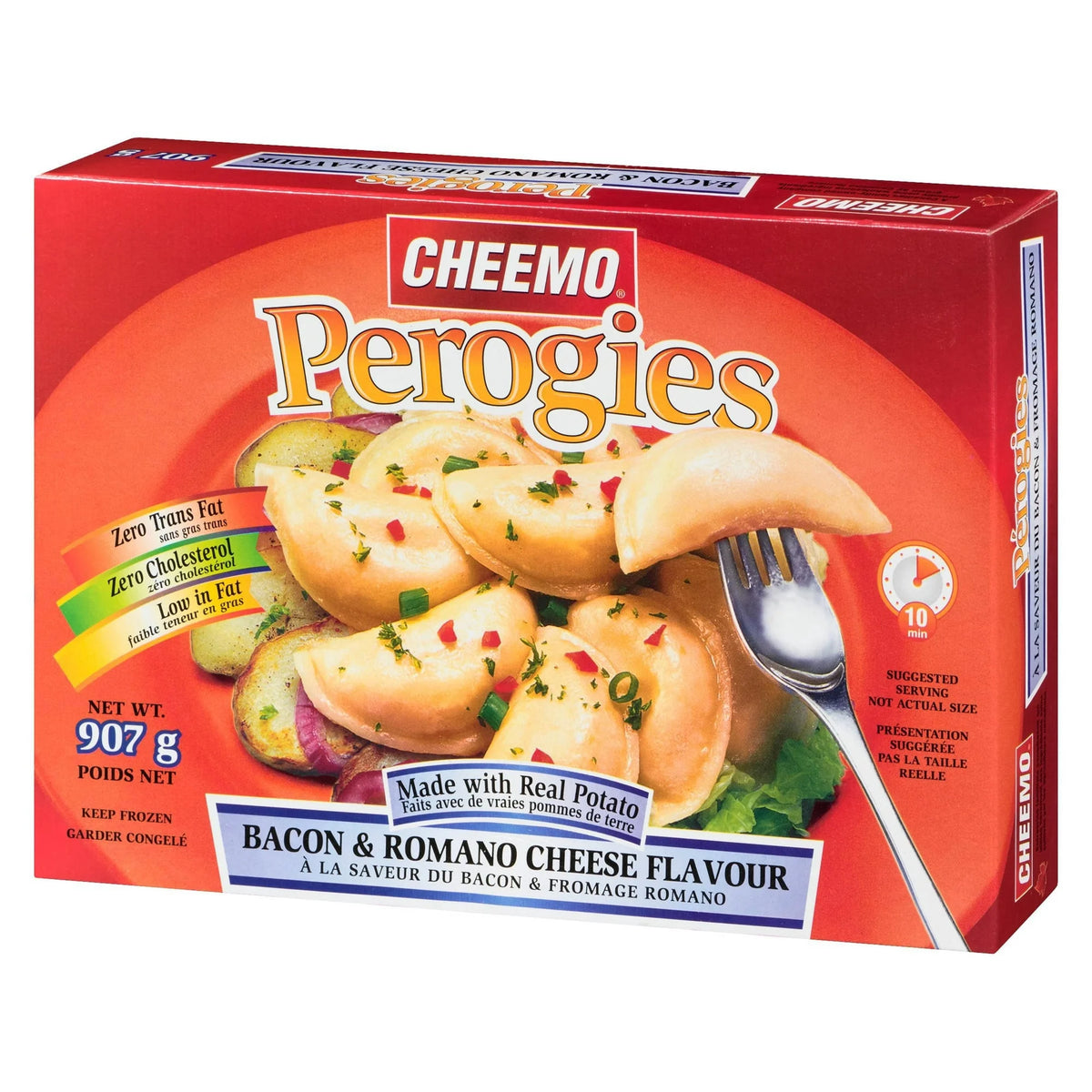 Cheemo Potato, Bacon & Romano Cheese Perogies, 907 g