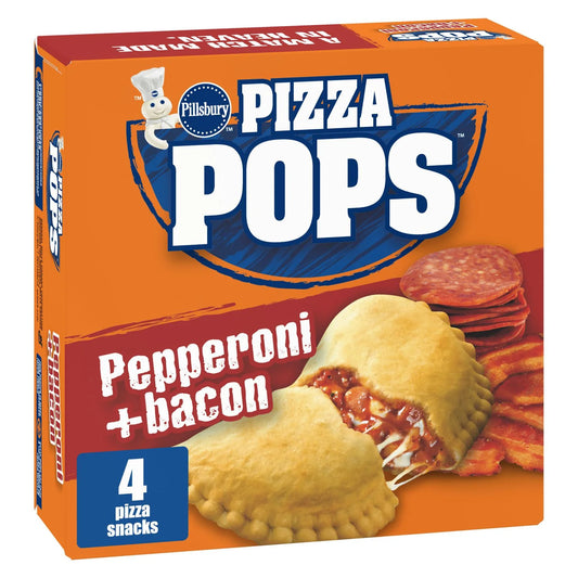 Pillsbury Pizza Pops Pepperoni + Bacon Pizza Snacks, 4 Pack, 400 g