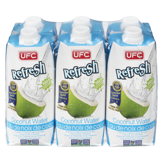 UFC 100% Coconut Water, 6 × 500 mL