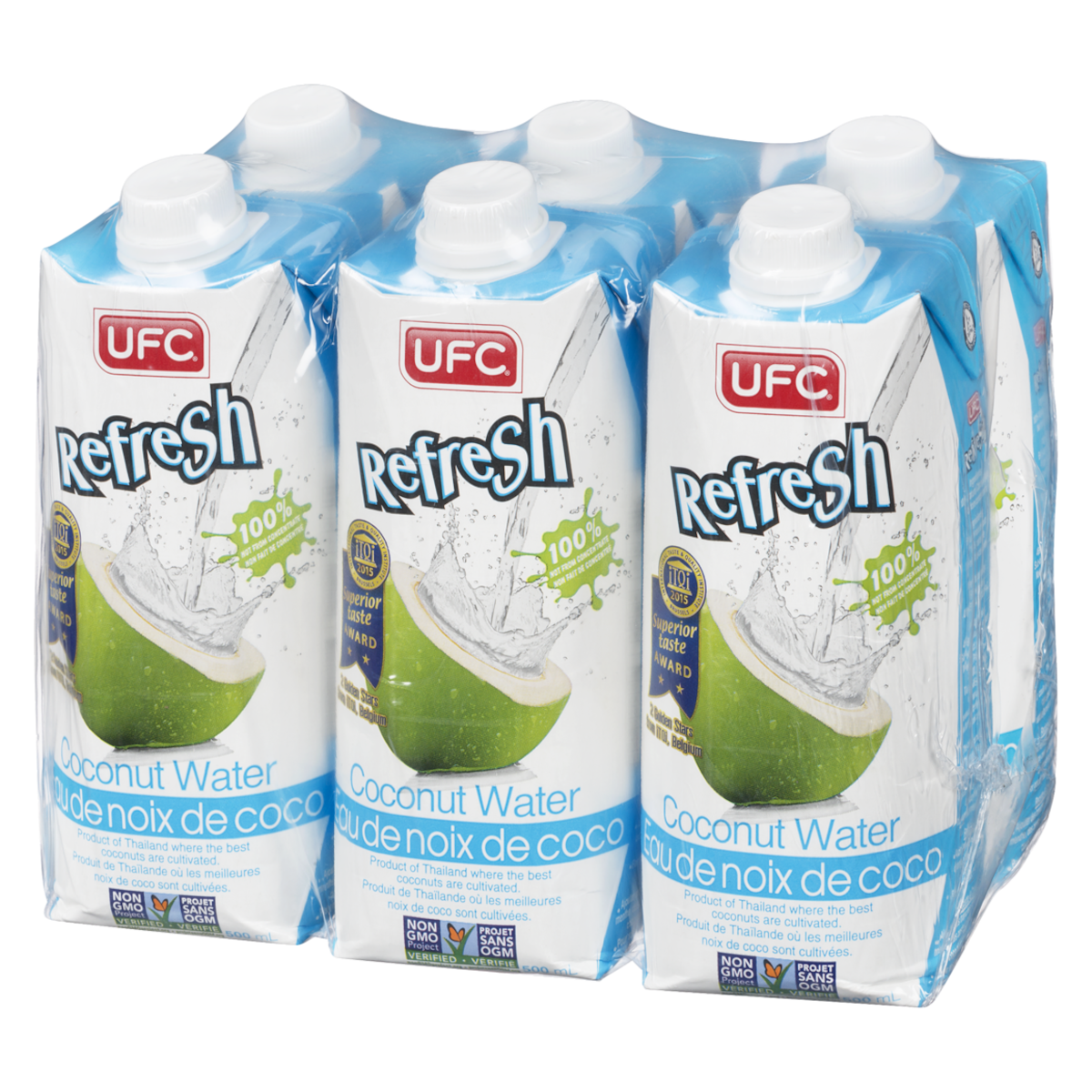UFC 100% Coconut Water, 6 × 500 mL