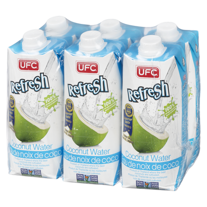 UFC 100% Coconut Water, 6 × 500 mL