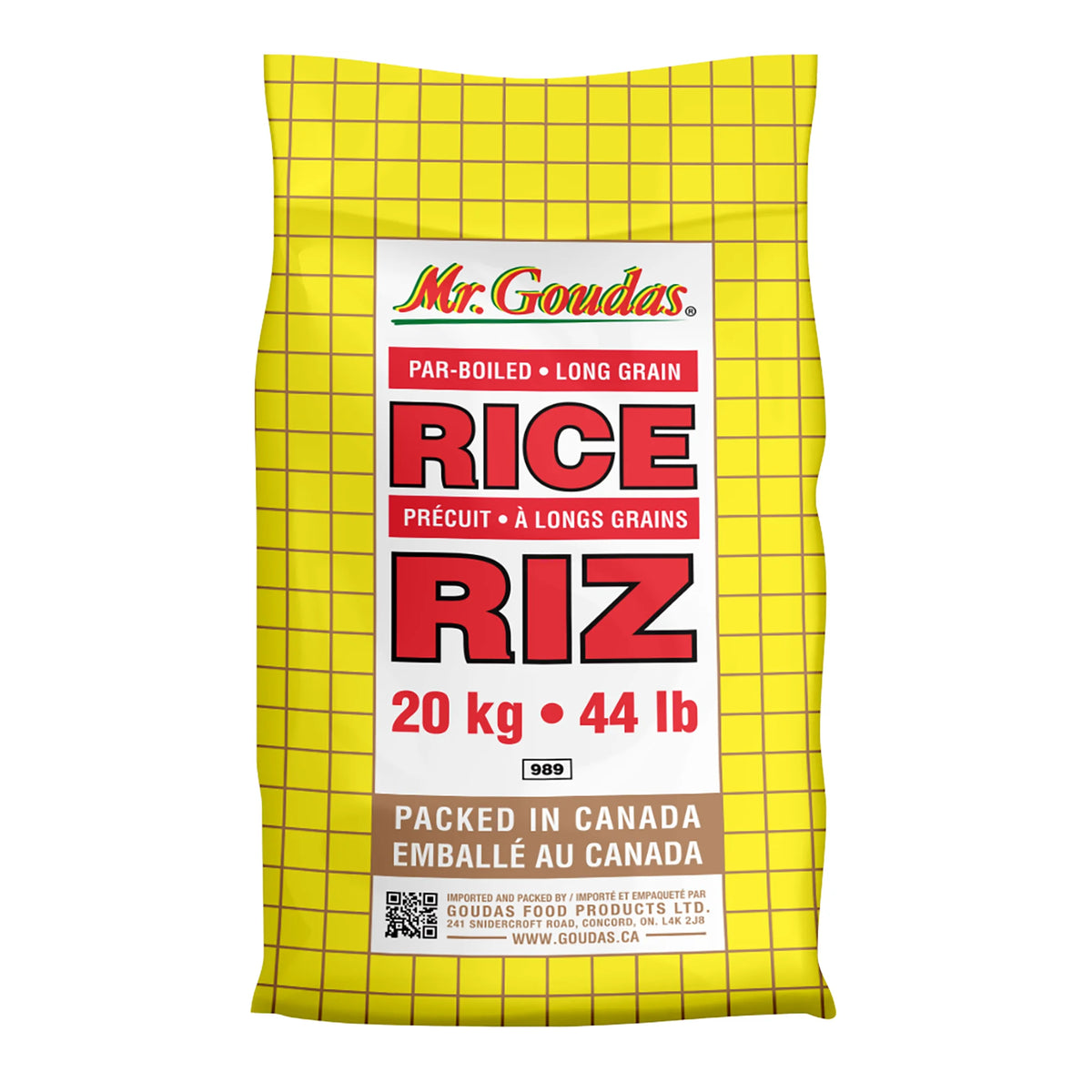 Mr Goudas Long Grain Parboiled Rice, 20 kg