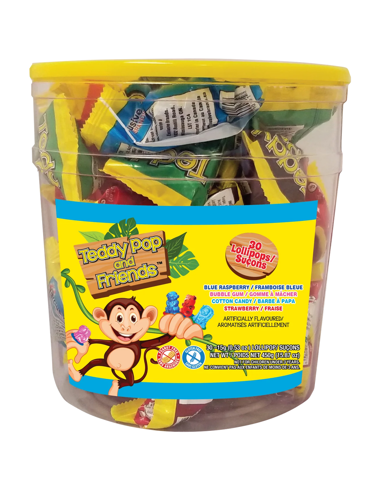 Teddy Pop and Friends Assorted Lollipops, 30 × 15 g