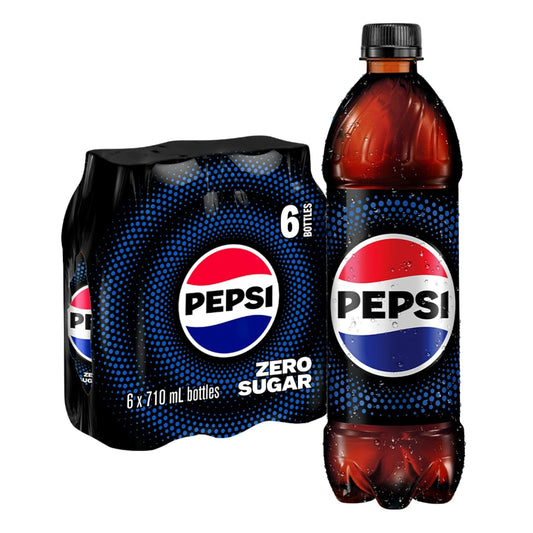 Pepsi Zero Sugar Cola, 6 × 710 mL