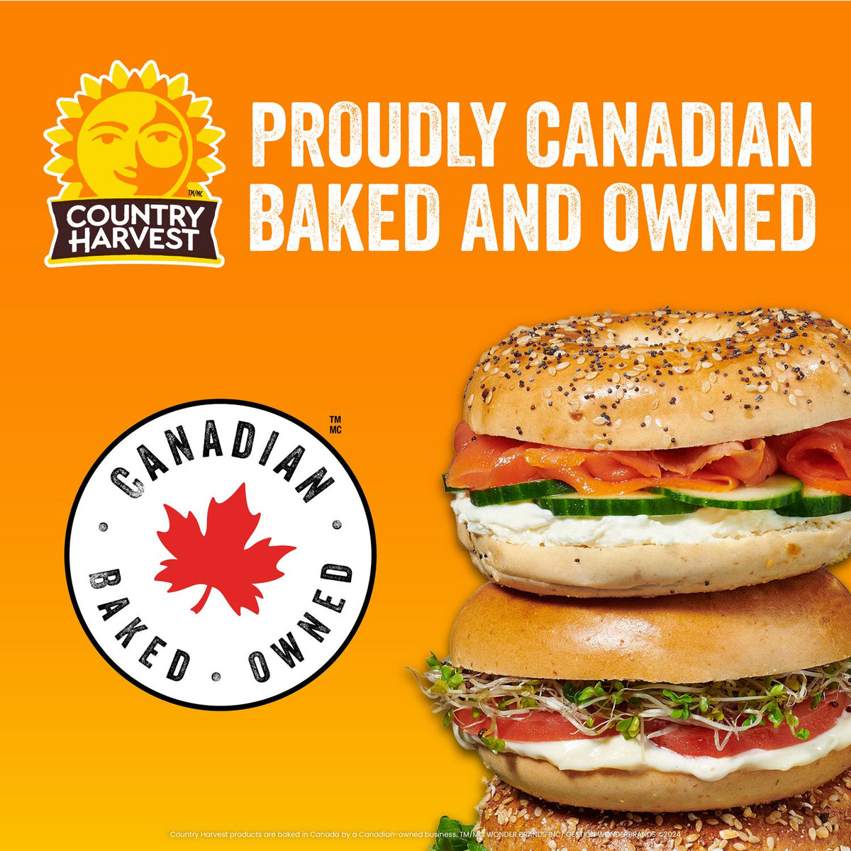Country Harvest Cinnamon Raisin Bagels, 6 Count, 450 g
