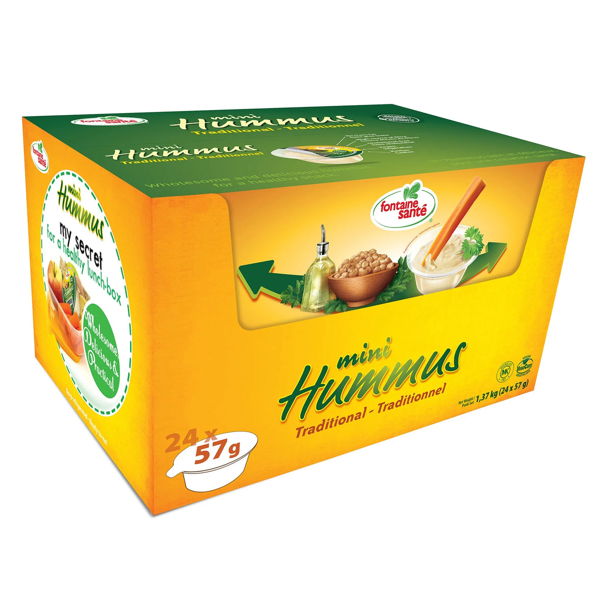 Fontaine Santé Traditional Hummus, 24 × 57 g