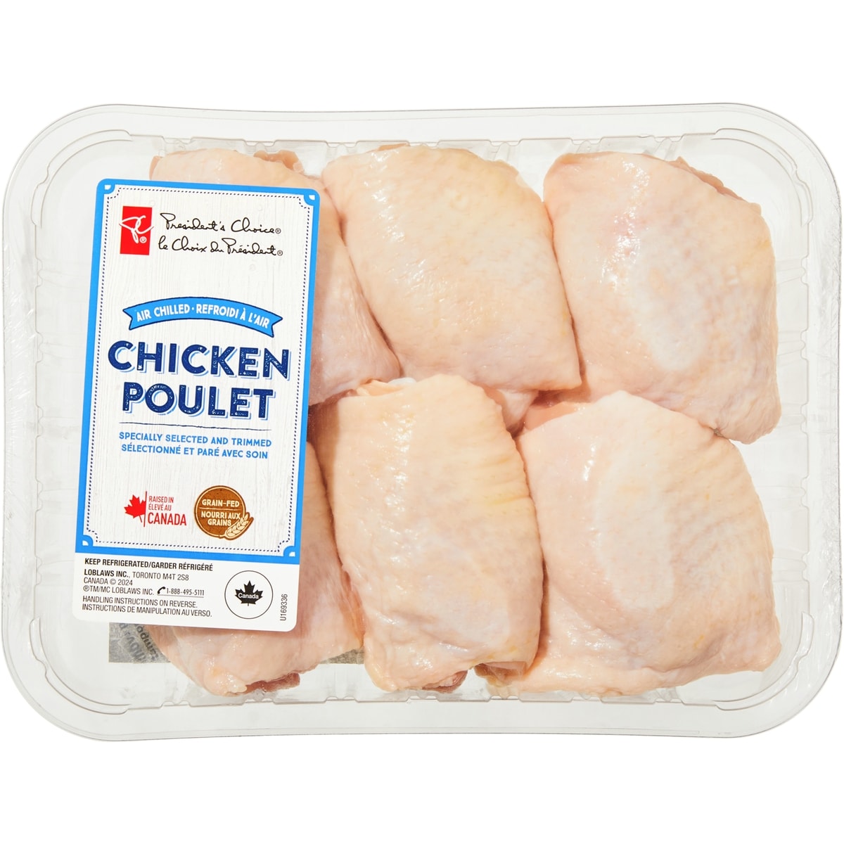 President's Choice Bone-In Chicken Thighs, 1 kg