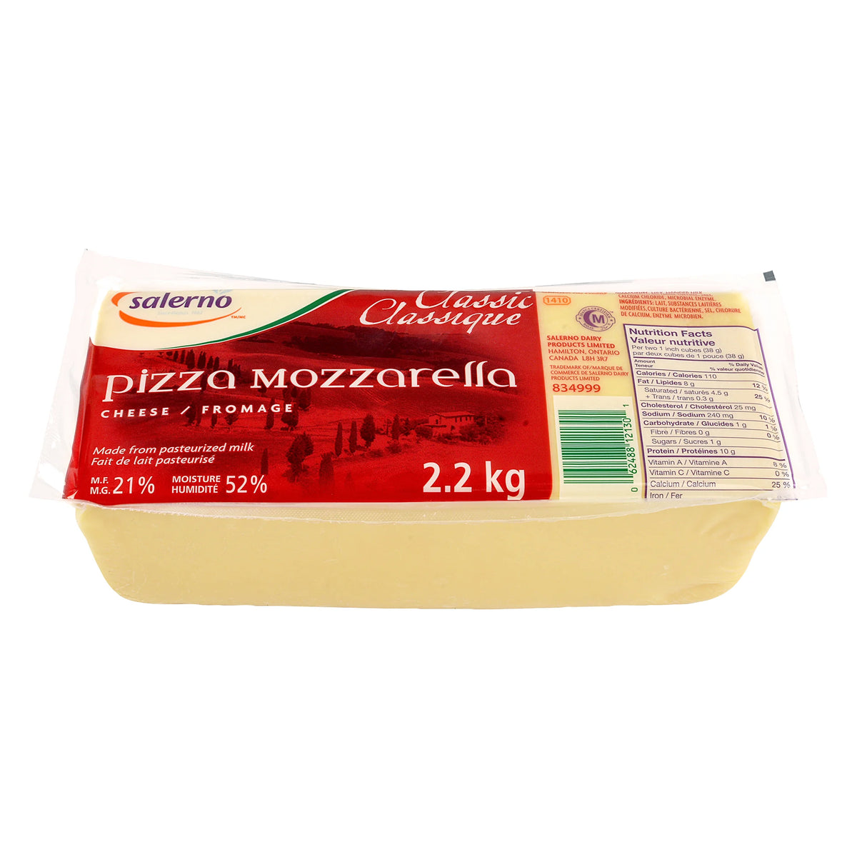 Salerno Classic Mozzarella Block, 2.2 kg