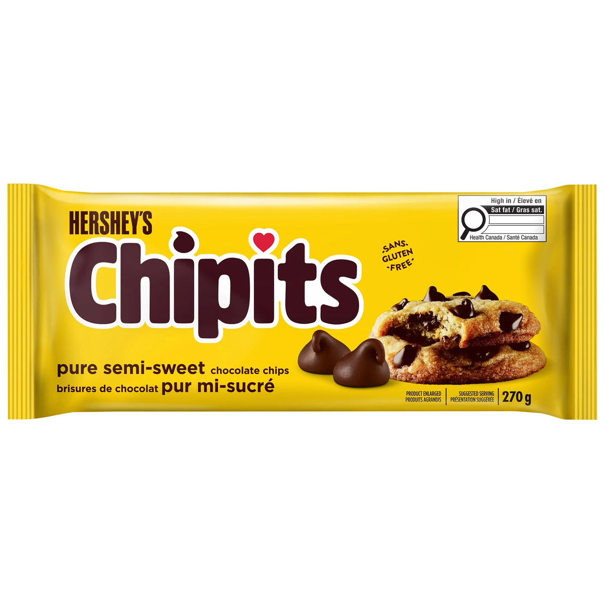 HERSHEY'S CHIPITS Semi-Sweet Chocolate Chips, 270 g